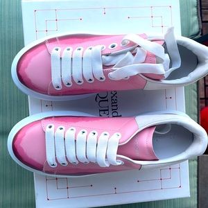 Gradual red to pink Alexander McQueen sneakers